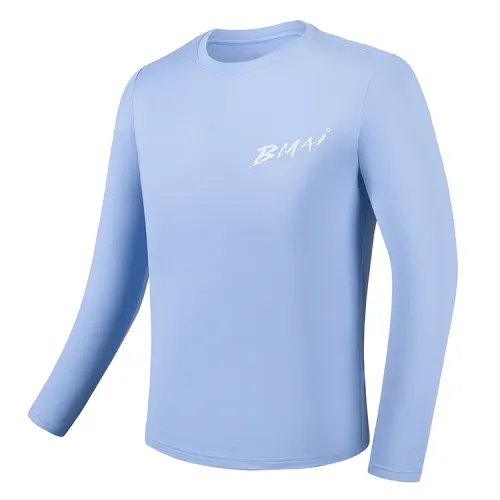 BMAI Quick dry comfortable sports long-sleeve with a round collar for training for gym, absorbs sweat and smell, for running