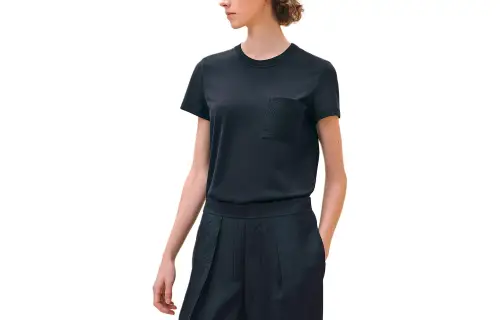 HERMES Regular T Shirt Women's Black Blue