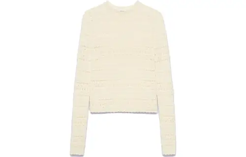 SAINT LAURENT SS21 Slim Fit Sweater Women's Cream