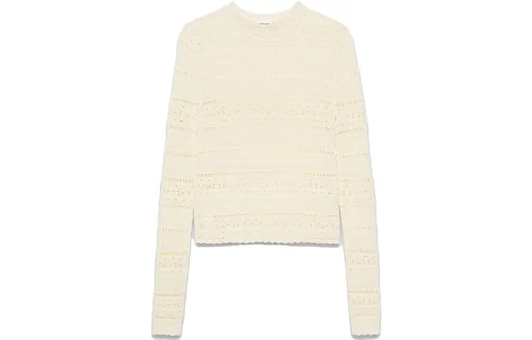 SAINT LAURENT SS21 Slim Fit Sweater Women's Cream