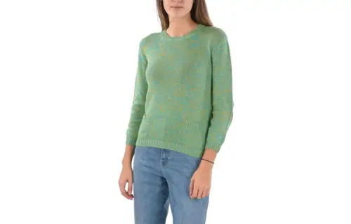 PRADA Sweaters Women's Green Crew Neck Moderate Other