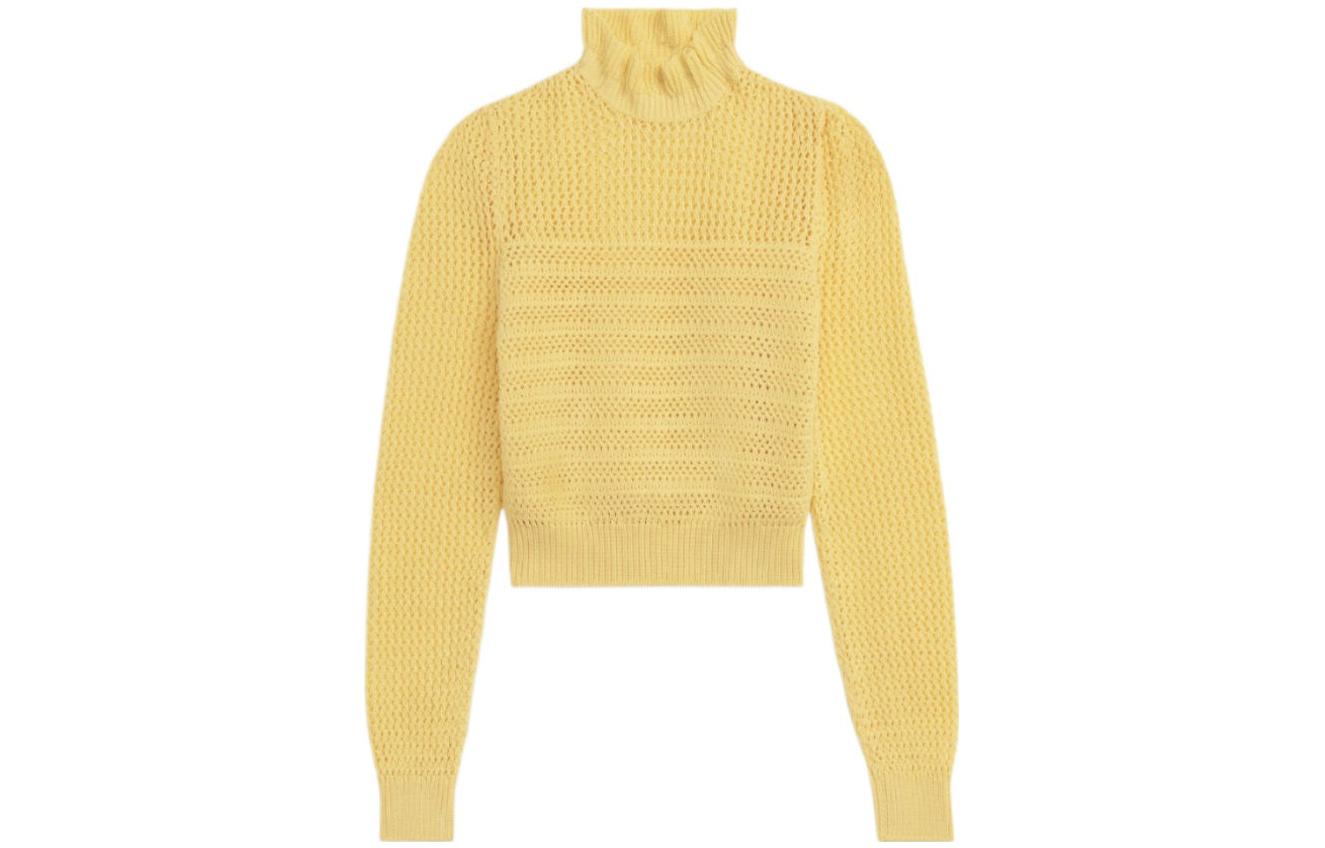 CELINE Sweaters Women's Yellow Half Turtleneck Moderate Other