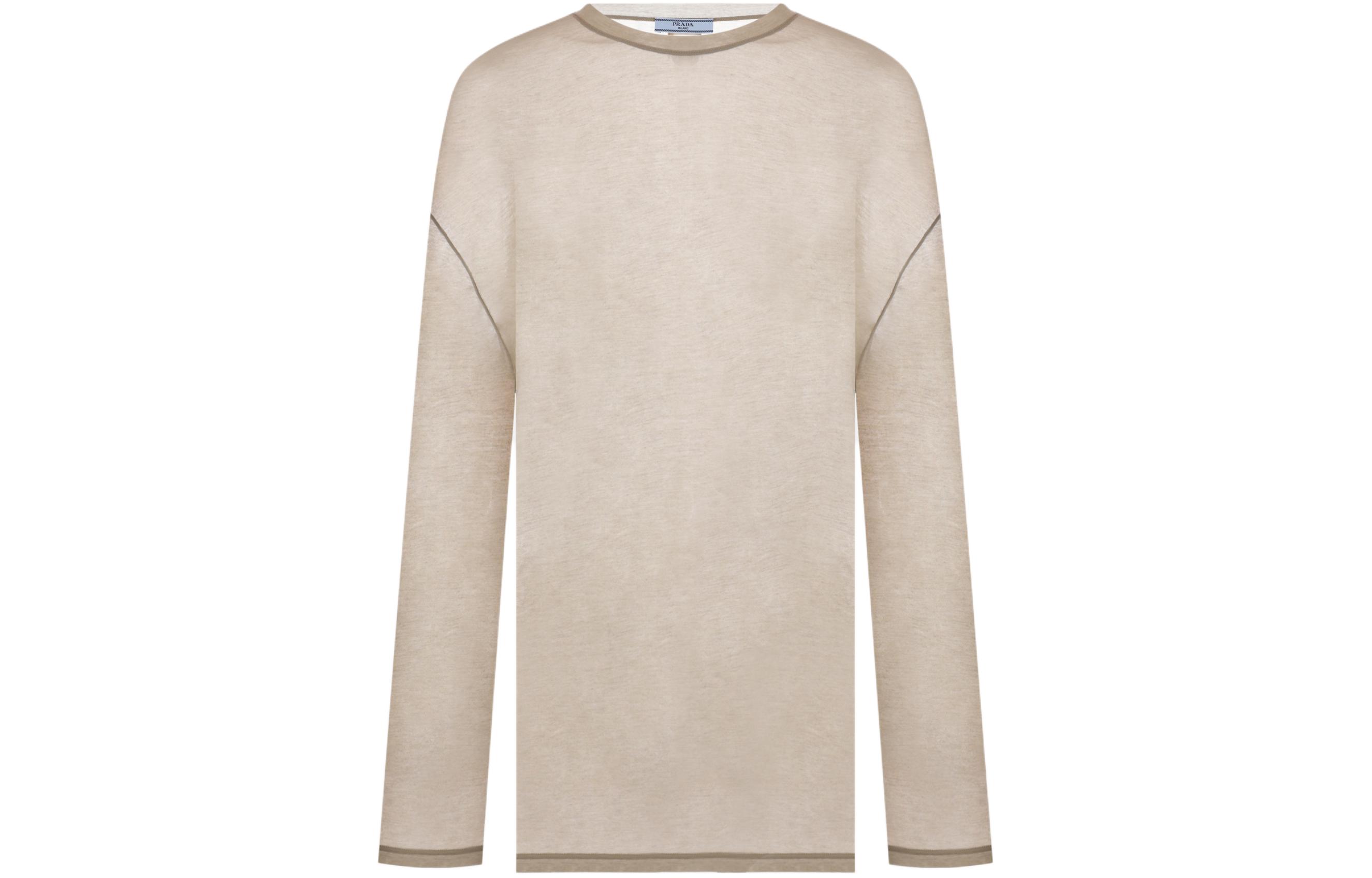 Женская футболка Prada Drop Shoulder (бежевая)