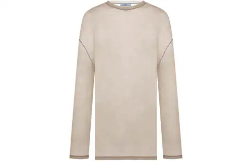 PRADA Drop Shoulder Sleeve T Shirt Women's Beige
