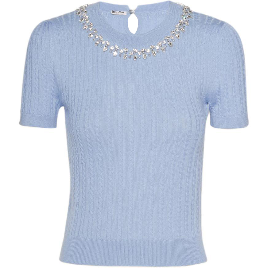 MIU MIU FW24 Sweater Women's Light Purple Blue
