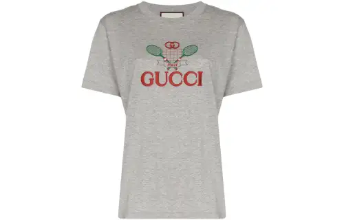 GUCCI T Shirts Women's Gray Crew Neck Moderate Straight Fit