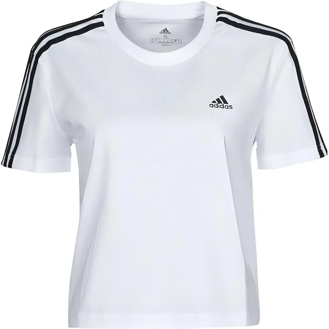 Adidas T-Shirts Women's White Crew Neck Moderate Straight Fit