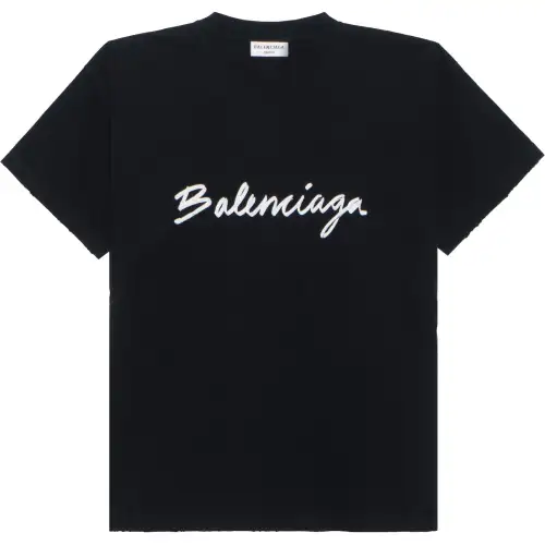 Balenciaga FW22 Drop Shoulder Sleeve T Shirt Women's Black
