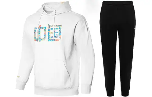 Li Ning Sweatshirt Set Unisex Standard White+Black