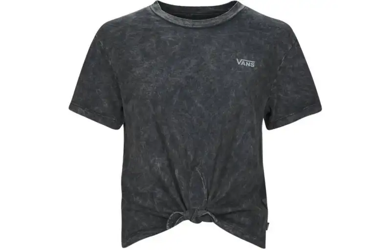 Vans T Shirts Women's Black Crew Neck Moderate Straight Fit