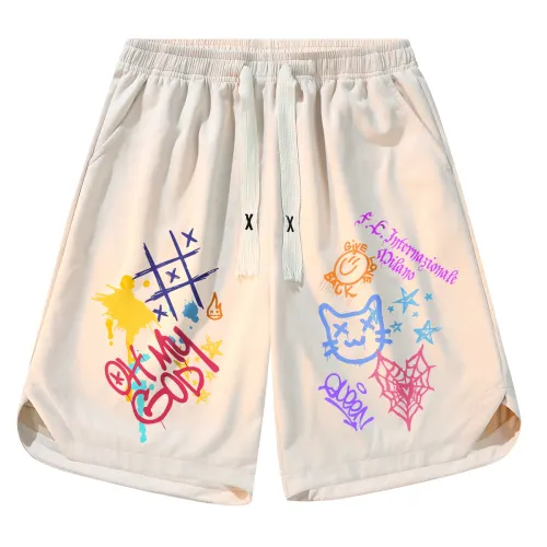 Football velvet travel base basketball trousers for students, breathable summer shorts for men and women, American style, loose fit, drawstring