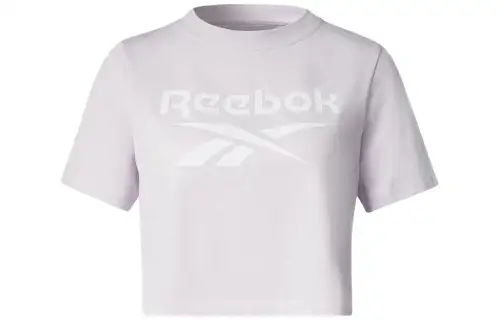 Reebok T Shirts Women's Purple Crew Neck Moderate Straight Fit