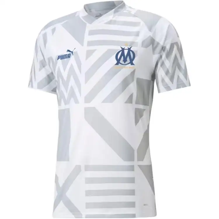 PUMA Olympique De Marseille Football Pre Match Jersey Men Soccer Jersey Men's White