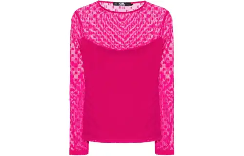 KARL LAGERFELD / Karl Lagerfeld Jeans Monogram Semi-sheer Top