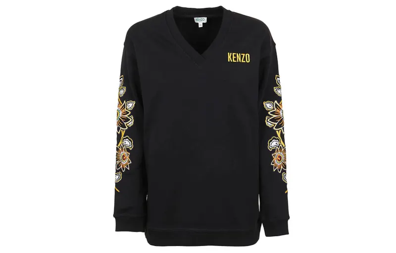 KENZO Sweaters Women's Black V Neck Moderate Base Layer