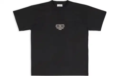 Balenciaga FW22 Drop Shoulder Sleeve T Shirt Women's Black