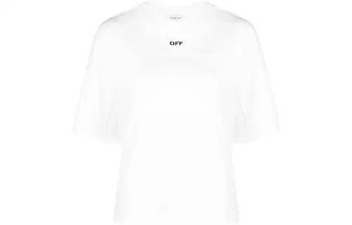 OFF-WHITE Logo Embroidered Crewneck T-Shirt