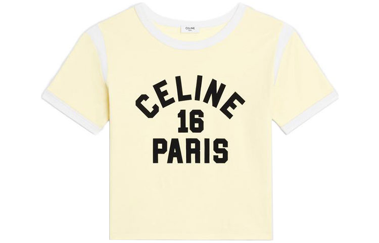 Женская футболка CELINE CELINE SS22 LogoT (желтая)