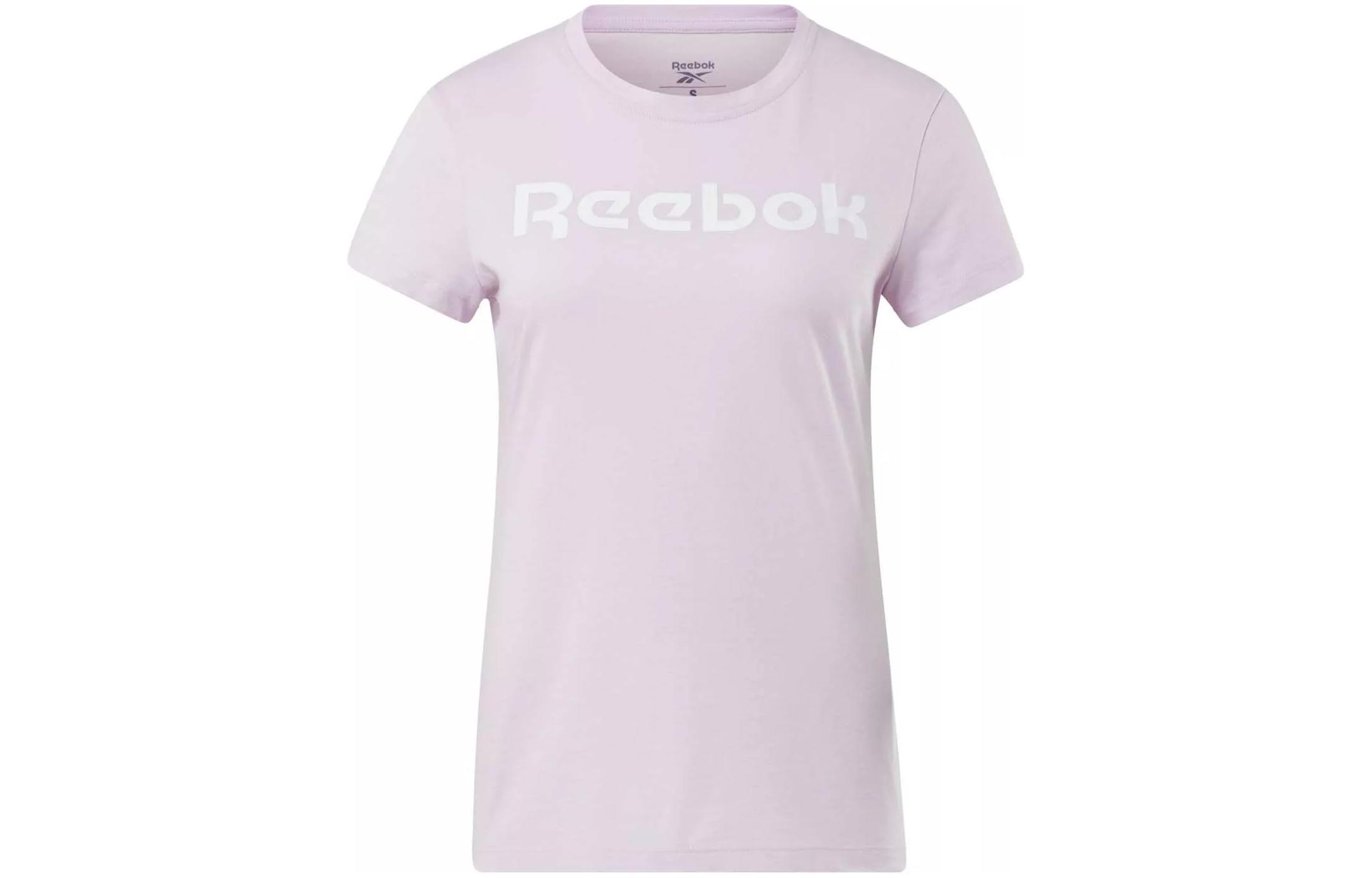Reebok T Shirts Women's Purple Crew Neck Moderate Straight Fit