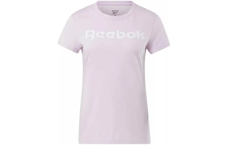 Reebok T Shirts Women's Purple Crew Neck Moderate Straight Fit