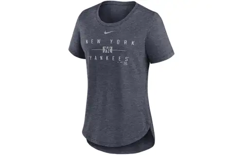 Nike New York Yankees Knockout Team Stack T Shirt New York Yankees Women's Marine Blue