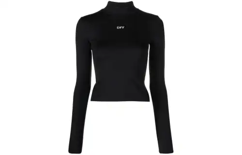 OFF WHITE Logo print Stretch jersey Top