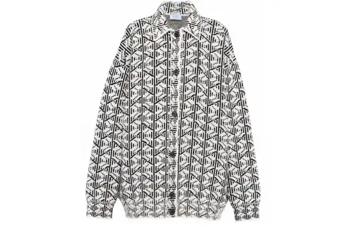 PRADA Sweaters Women's Black Lapel Moderate Cardigan