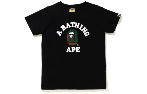 Bape Check College Tee White/Red
