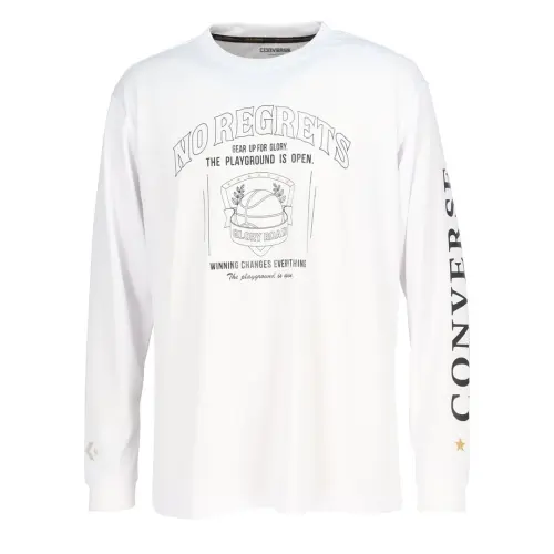 Converse T Shirts Unisex White Crew Neck Moderate Straight Fit