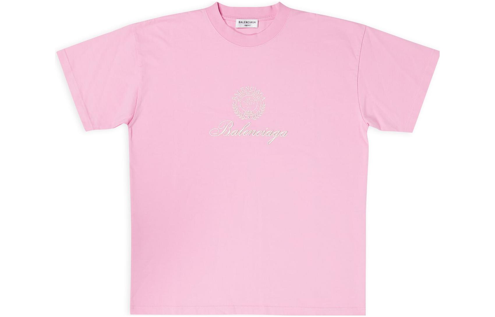 Женская футболка Balenciaga Balenciaga FW22 Logo (розовая)