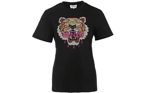 KENZO T Shirts Women's Black Crew Neck Moderate Straight Fit