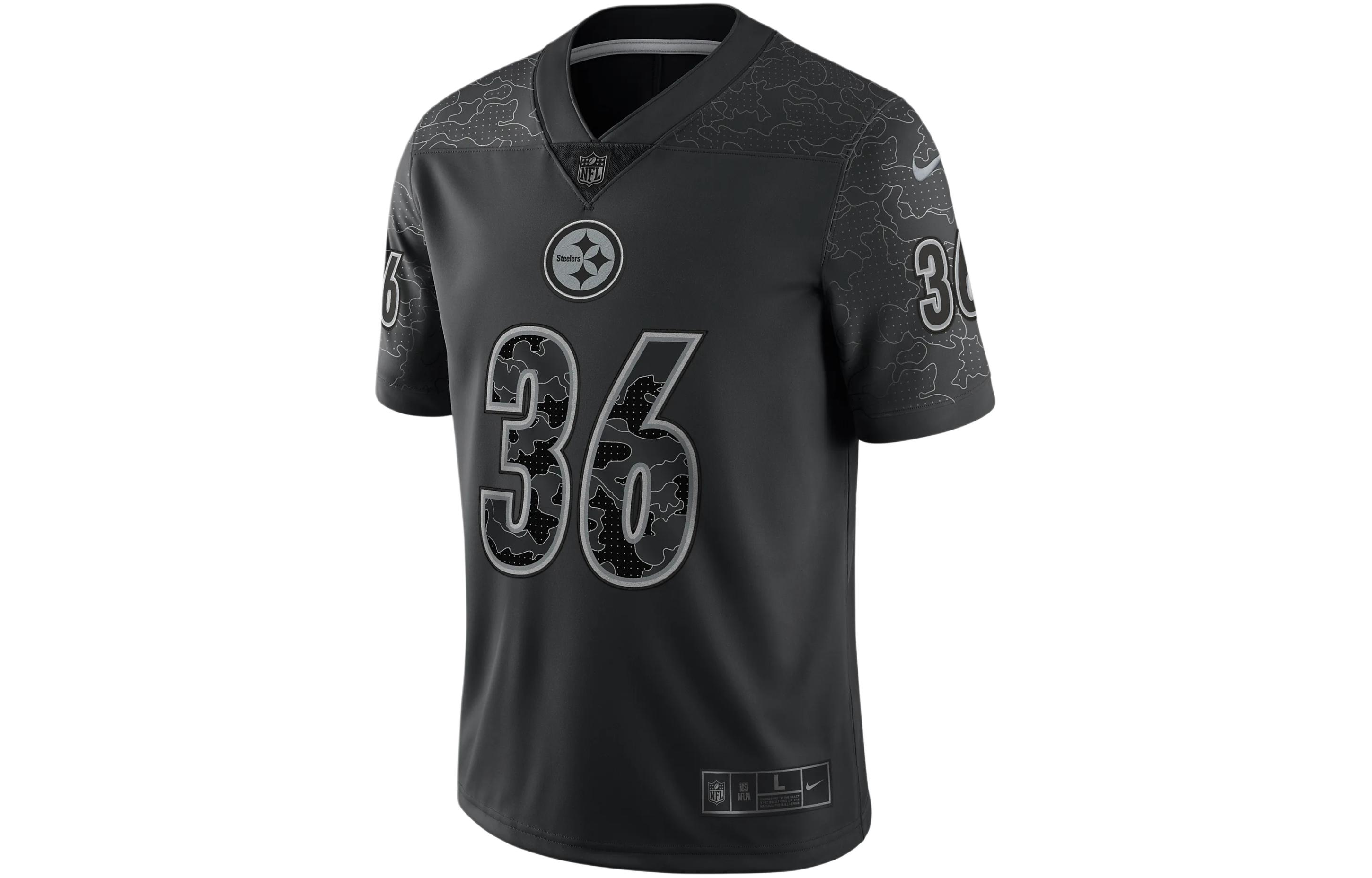 Nike Fashion Football Jersey Printed Numbers Straight Casual Football Jersey Pittsburgh Steelers Jerome Bettis Men's Black