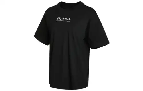Converse Drop Shoulder Sleeve T Shirt Women's Black
