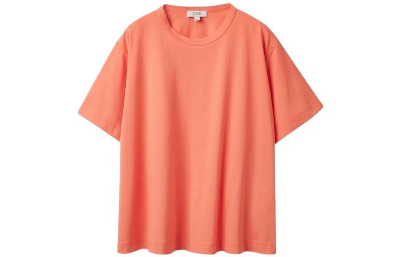 COS T Shirts Women's Orange Crew Neck Moderate