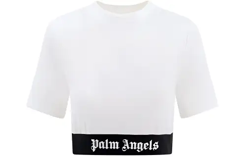 Palm Angels logo-jacquard cropped T-shirt