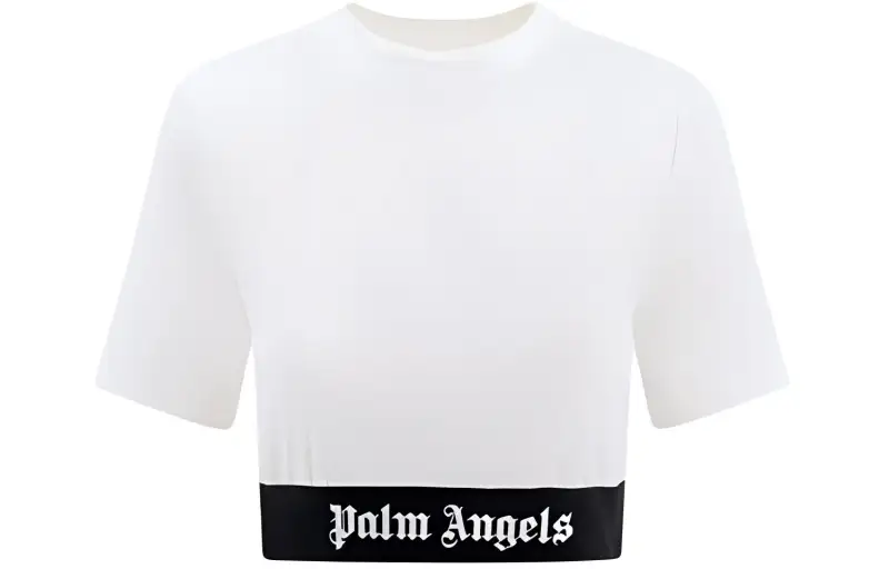 Palm Angels logo-jacquard cropped T-shirt