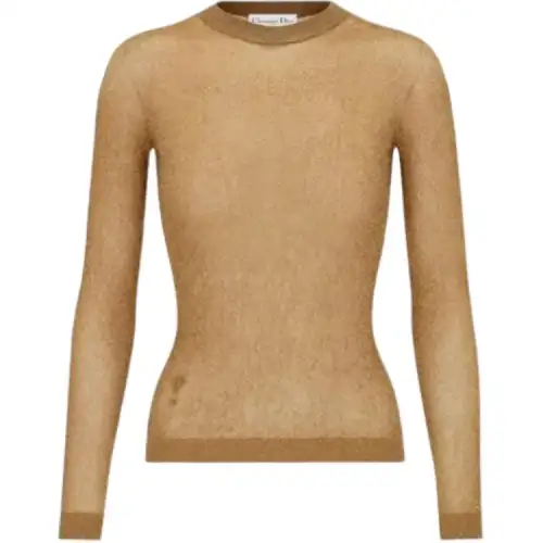 DIOR Sweaters Women's Gold Crew Neck Moderate Other