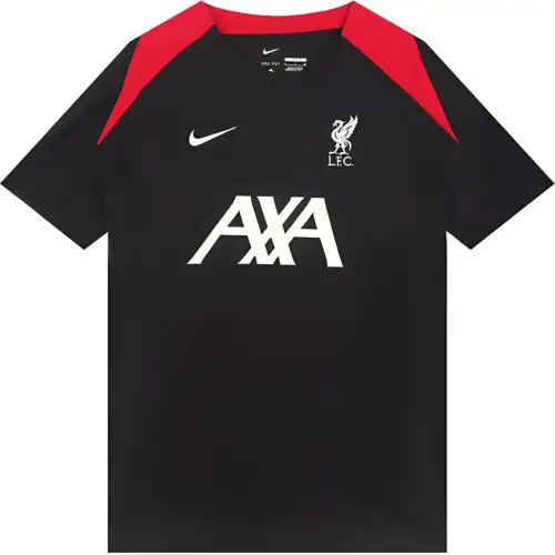 Nike SS24 Dri-FIT series Liverpool Football Club brand logo embroidery color matching comfortable knitted sports short-sleeved football shirt men's black