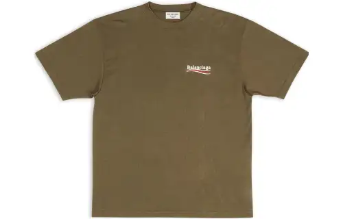 Balenciaga Regular T Shirt Women's Green Loose Fit