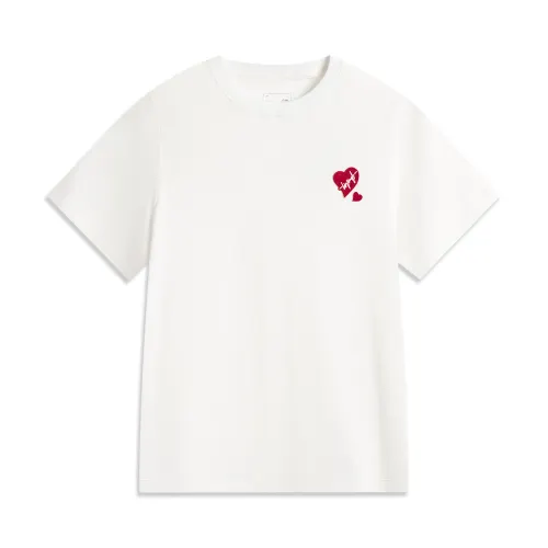 Li Ning Sports Life Collection Regular Sleeve T Shirt Women's Standard White