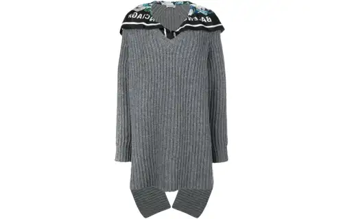 Balenciaga Sweaters Women's Gray Crew Neck Thickened Cloak