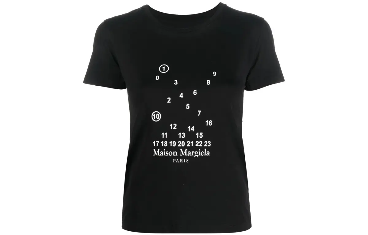 Maison Margiela numbers-motif cotton T-shirt