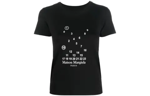 Maison Margiela numbers-motif cotton T-shirt