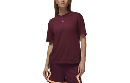 Jordan Drop Shoulder Sleeve T Shirt Women's Dark Red