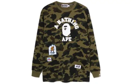 Bape Women's Multi Label 1st Camo L/S Tee Yellow