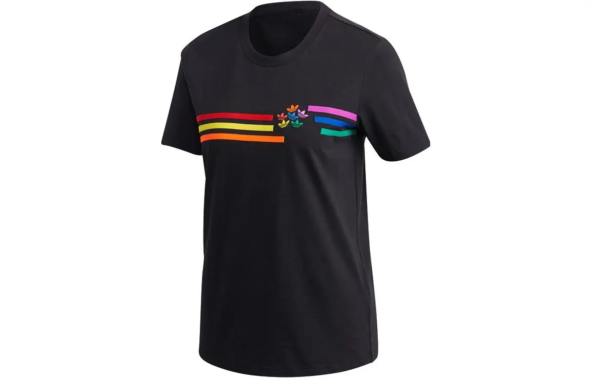 Adidas T-Shirts Women's Black Crew Neck Moderate Straight Fit