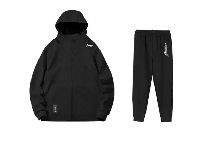 Li Ning Sweatshirt Set Unisex Black