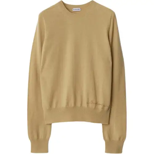 Burberry logo-embroidered cashmere jumper