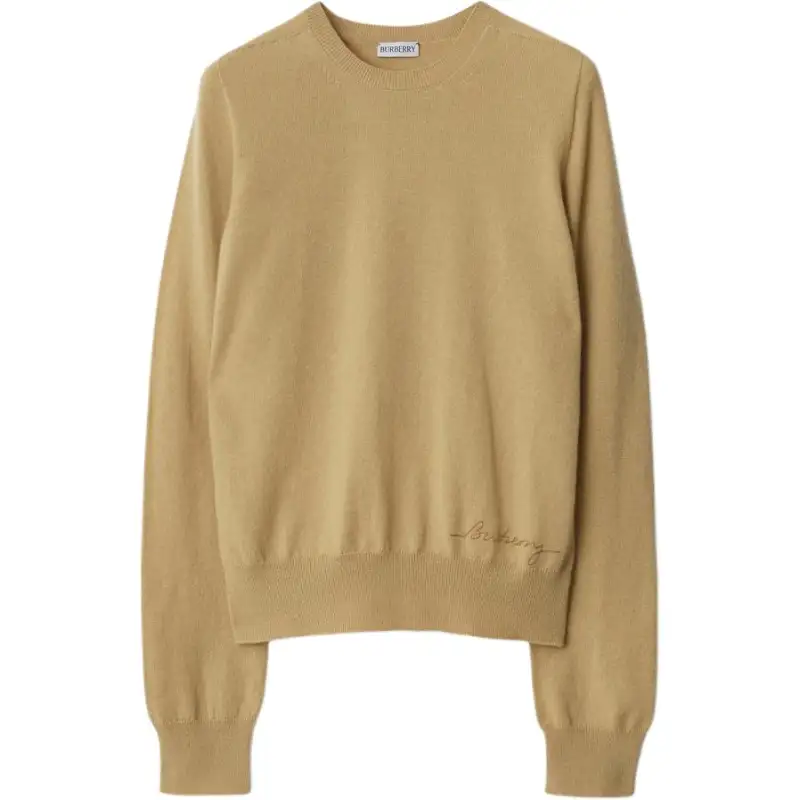 Burberry logo-embroidered cashmere jumper