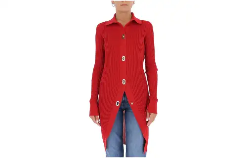 Bottega Veneta Sweaters Women's Red Lapel Moderate Other